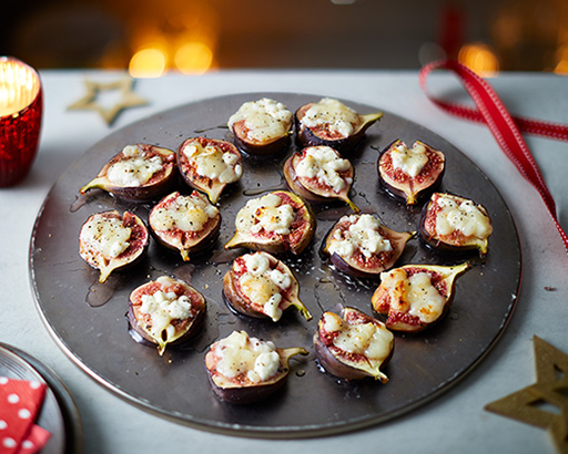 Whipped Goats Cheese with Fig and Honey Compote served in a Potato Basket (Canape)